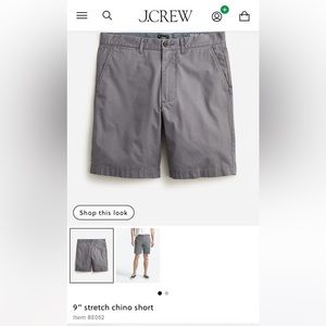 J crew 9 inch stretch chino short in Spokane gray, size 32